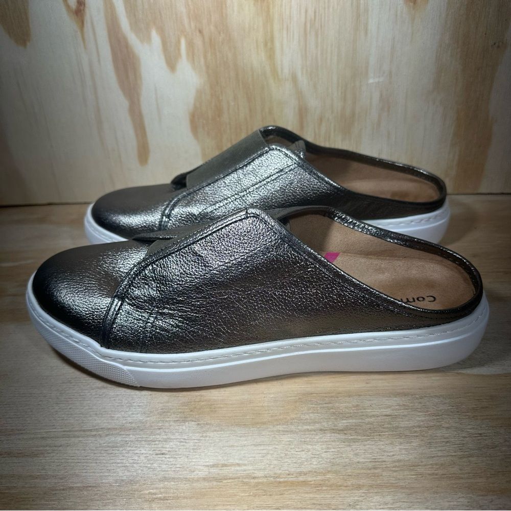 Comfortiva Silver Mules Women’s Size 9.5